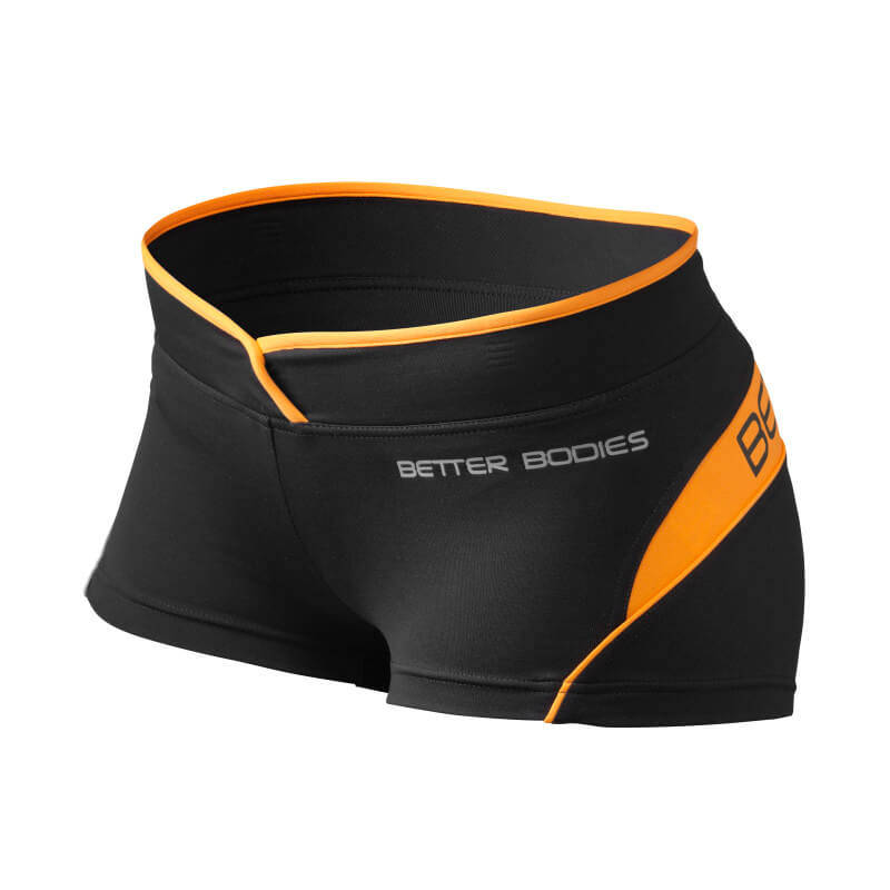 Sjekke Shaped Hotpant, black/orange, Better Bodies hos SportGymButikken.no