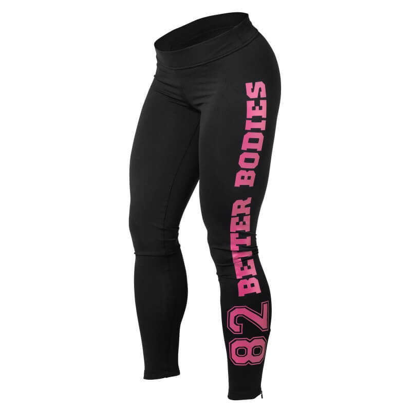 Varsity Tights, LIMITED PRODUCTION, black/pink, Better Bodies
