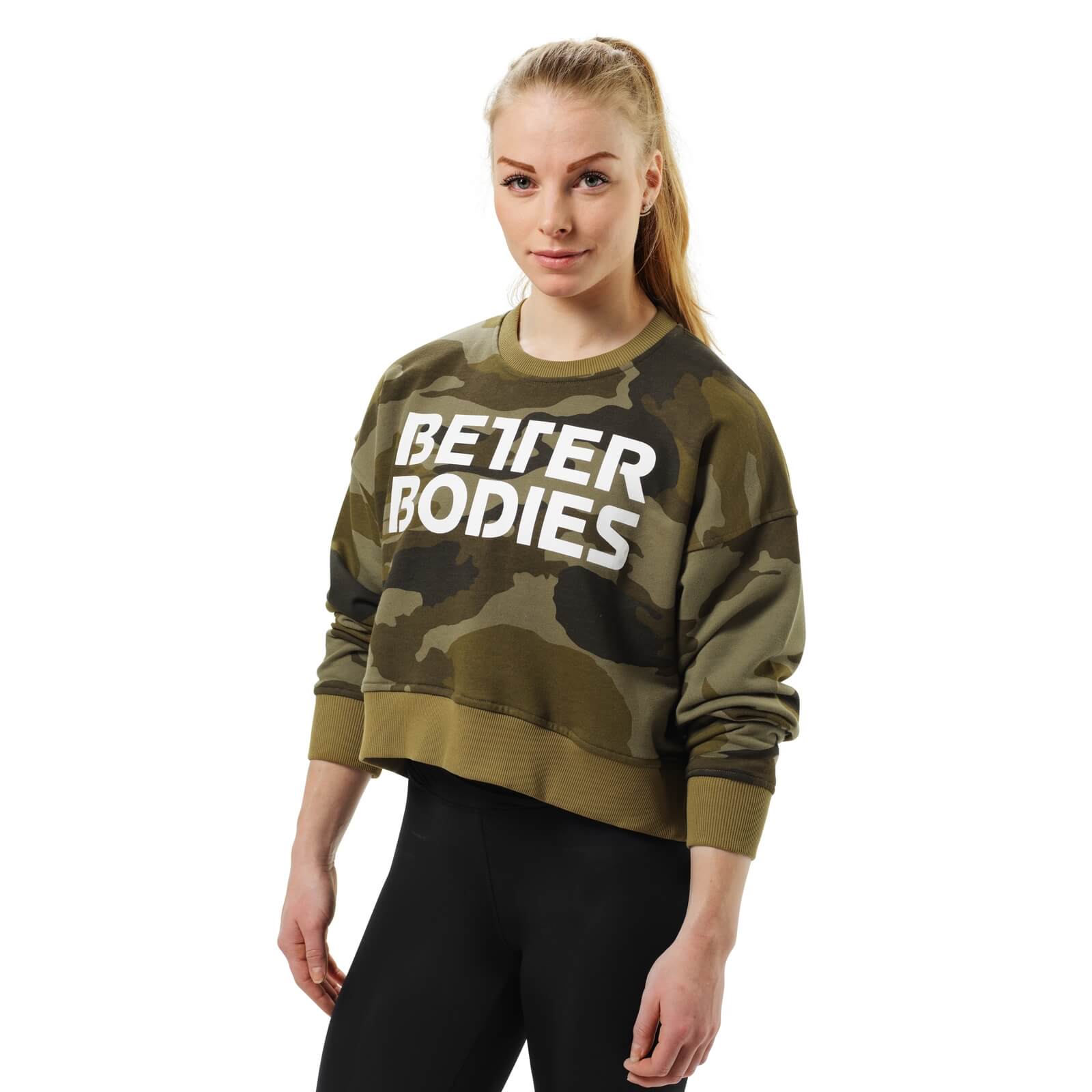 Sjekke Chelsea Sweater, dark green camo, Better Bodies hos SportGymButikken.no