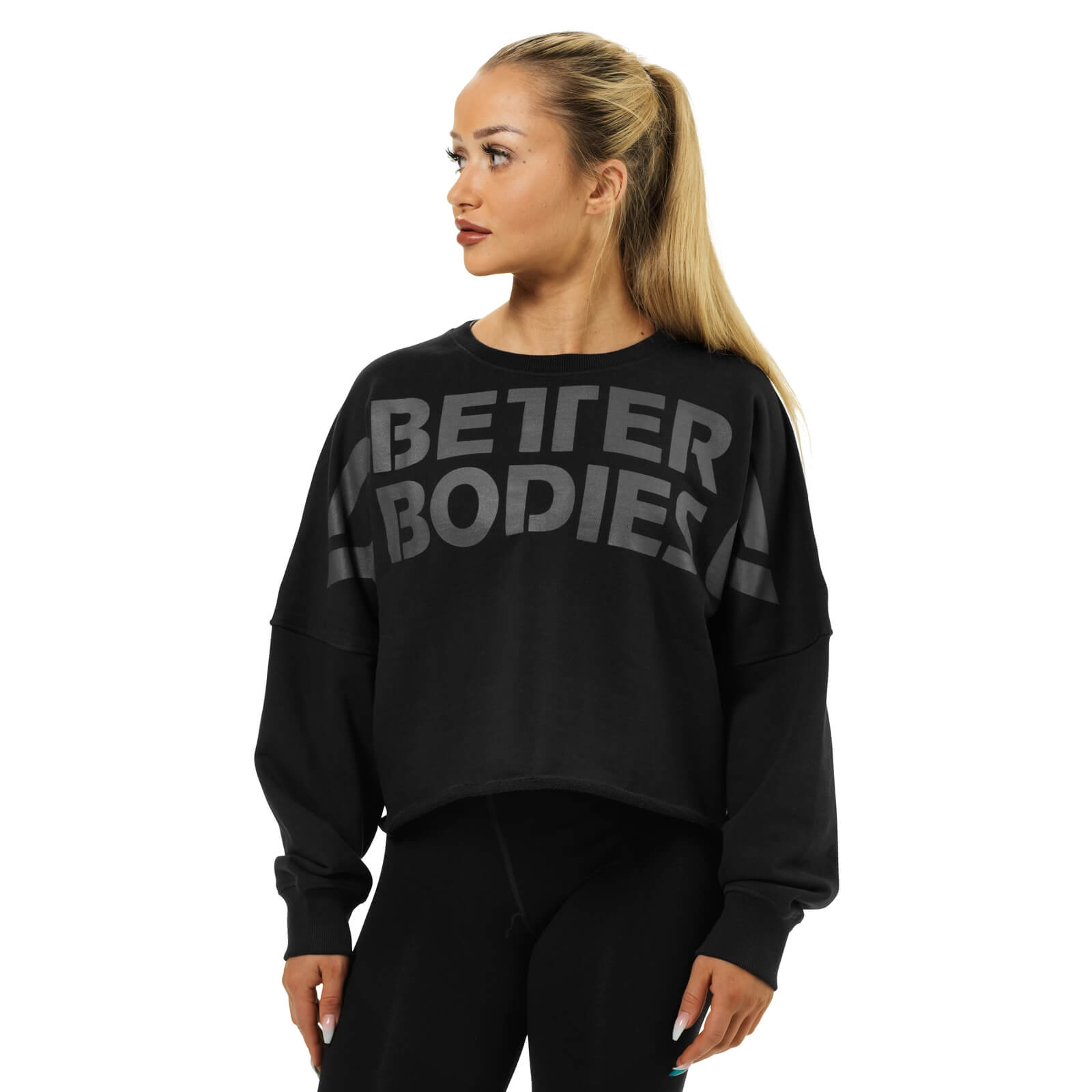 Sjekke Bowery Raw Sweater, black, Better Bodies hos SportGymButikken.no