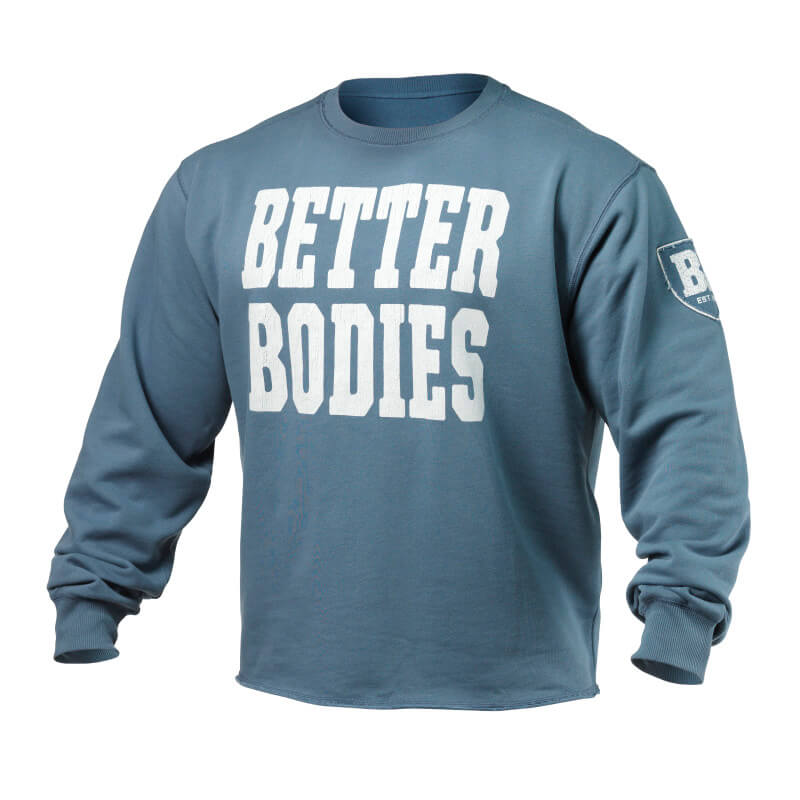 Sjekke Big Print Sweatshirt, ocean blue, Better Bodies hos SportGymButikken.no