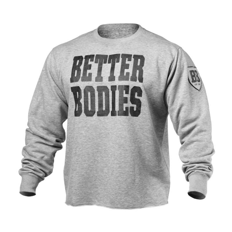 Sjekke Big Print Sweatshirt, grey melange, Better Bodies hos SportGymButikken.no