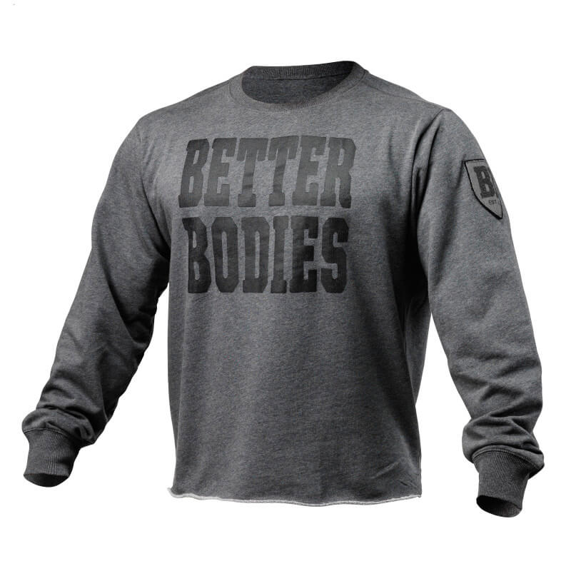 Sjekke Big Print Sweatshirt, antracite melange, Better Bodies hos SportGymButikk