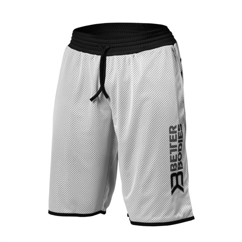 Sjekke BB Print Mesh Shorts, white/black, Better Bodies hos SportGymButikken.no