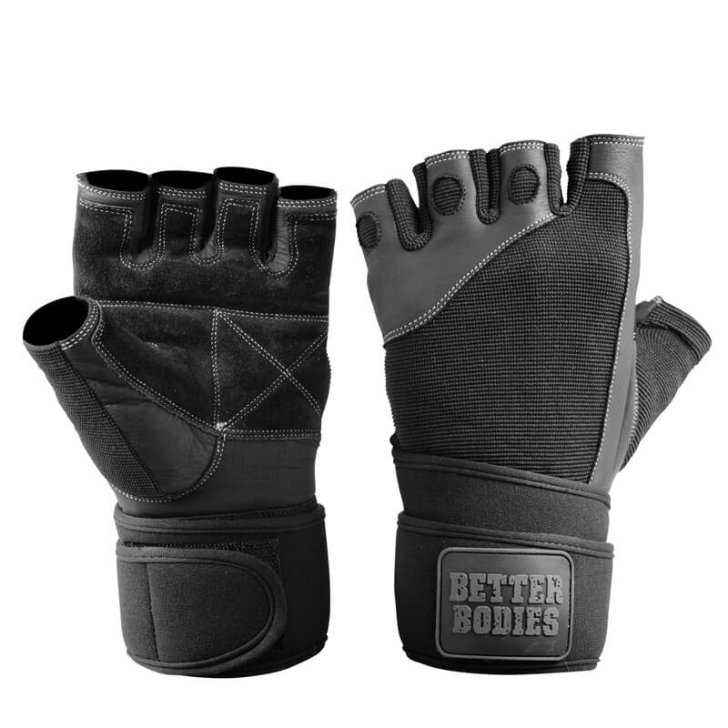 Sjekke Pro Wristwrap Gloves, black, Better Bodies hos SportGymButikken.no