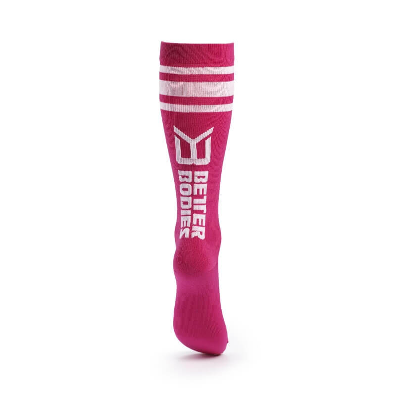 Sjekke Knee Socks, hot pink, Better Bodies hos SportGymButikken.no