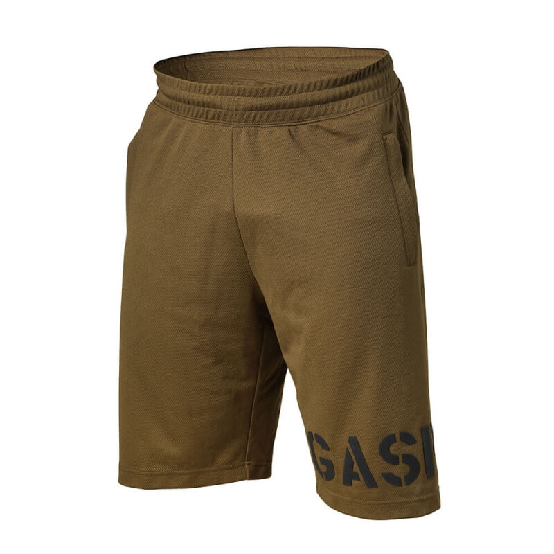 Sjekke Essential Mesh Shorts, military olive, GASP hos SportGymButikken.no