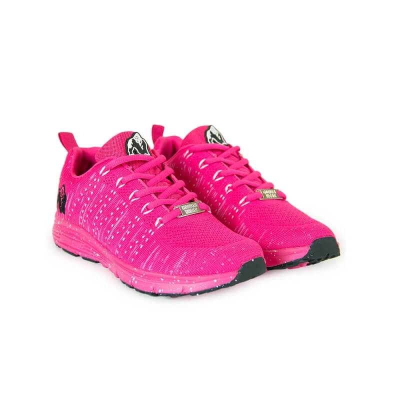 Sjekke Brooklyn Knitted Sneakers, pink/white, Gorilla Wear hos SportGymButikken.