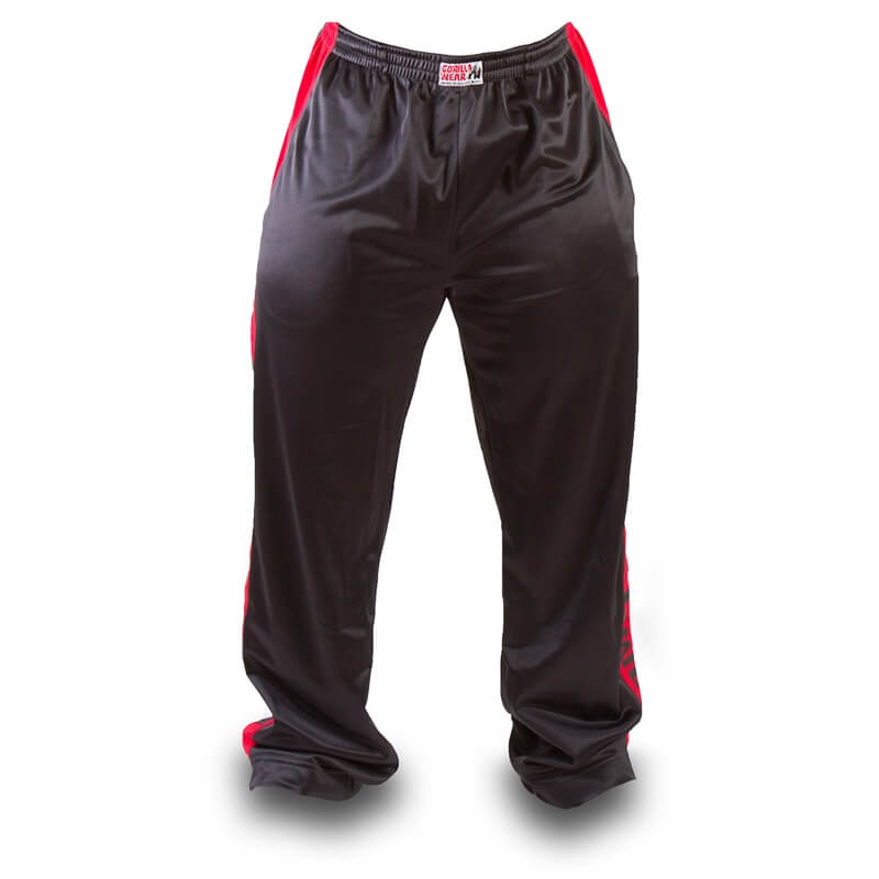 Sjekke Track Pants, black/tango red, Gorilla Wear hos SportGymButikken.no