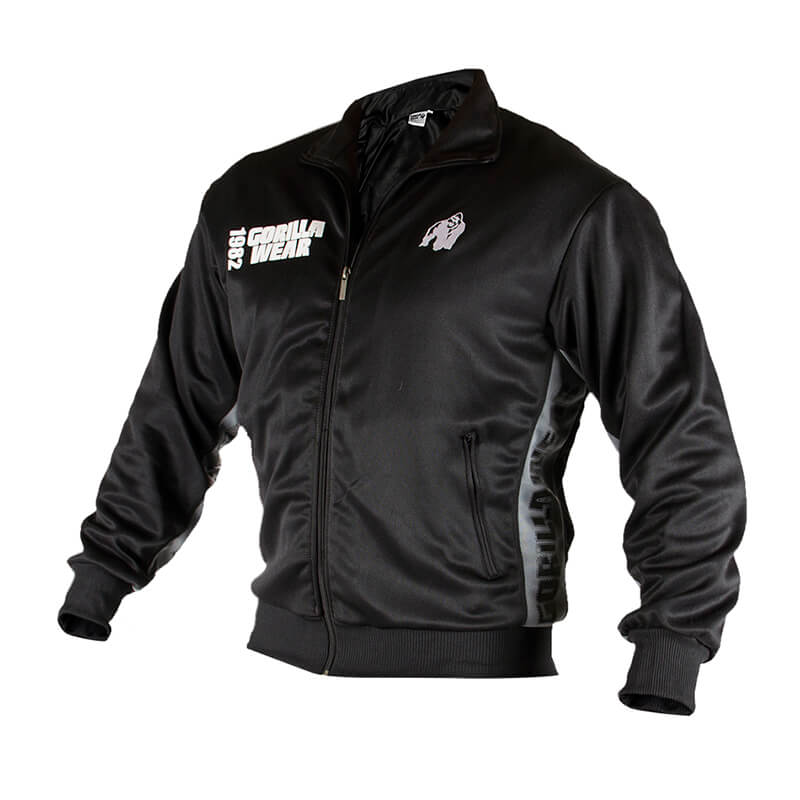 Sjekke Track Jacket, svart/asphalt, Gorilla Wear hos SportGymButikken.no