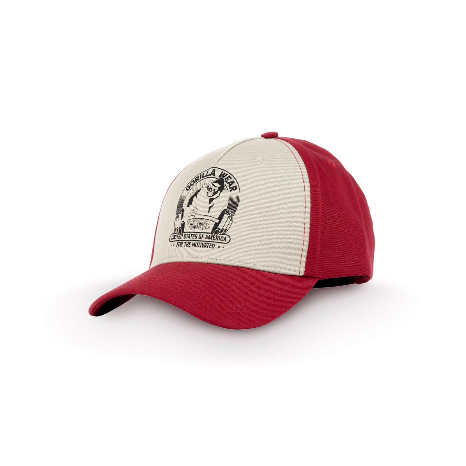 Sjekke Buckley Cap, red/beige, Gorilla Wear hos SportGymButikken.no