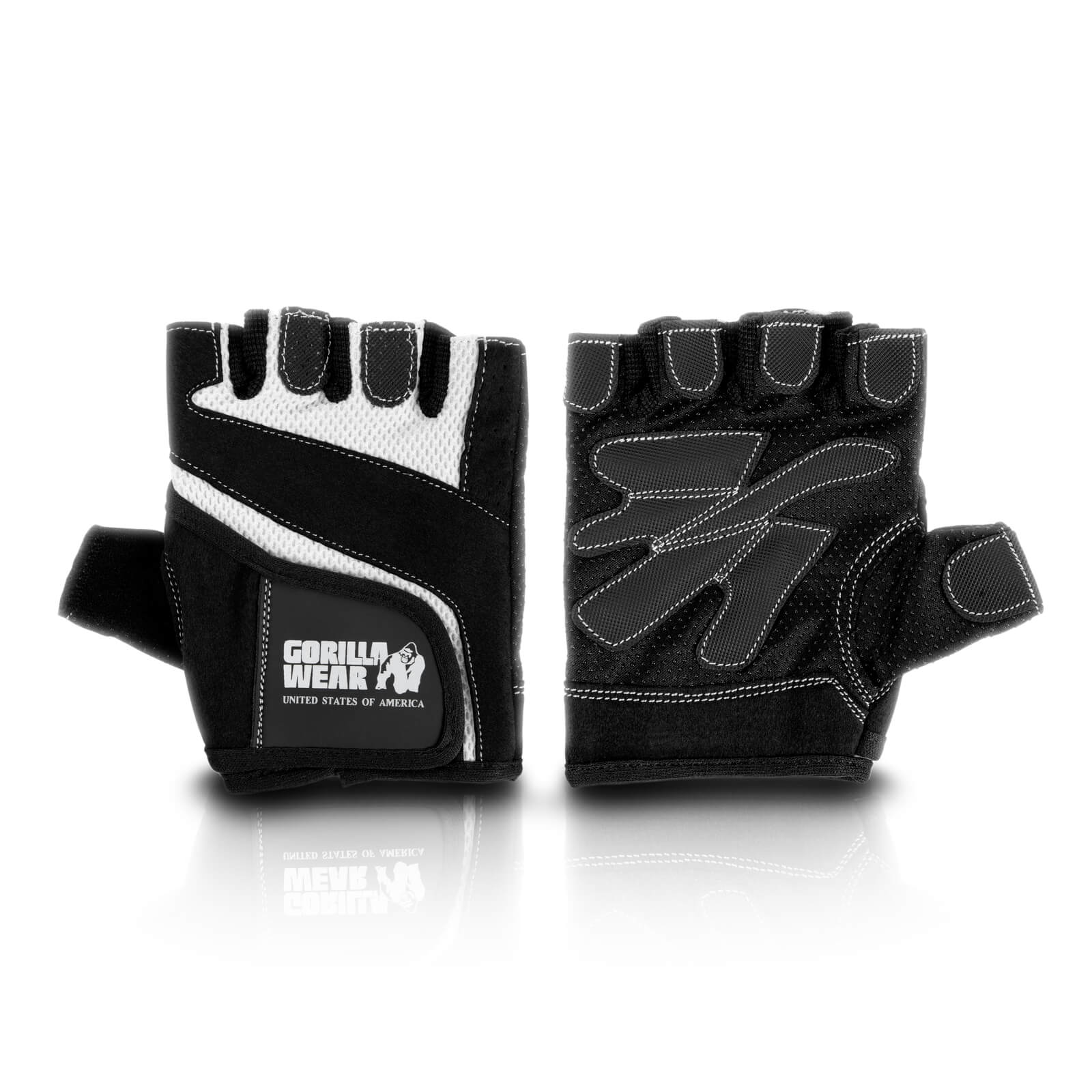 Sjekke Women´s Fitness Gloves, black/white, Gorilla Wear hos SportGymButikken.no
