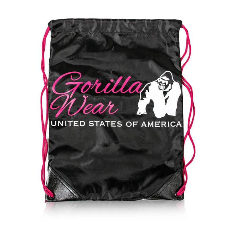 Sjekke GW Drawstring Bag, black/pink, Gorilla Wear hos SportGymButikken.no
