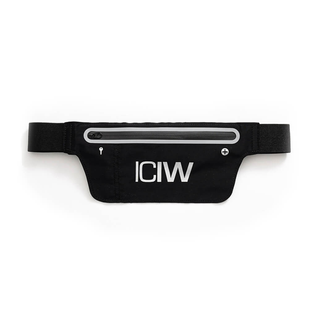 Sjekke Reflective Running Belt/Bag, black, ICANIWILL hos SportGymButikken.no