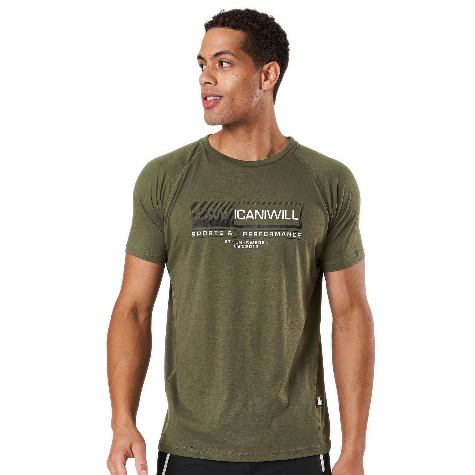 Sjekke Perform Tri-blend Standard fit T-shirt, army, ICANIWILL hos SportGymButik