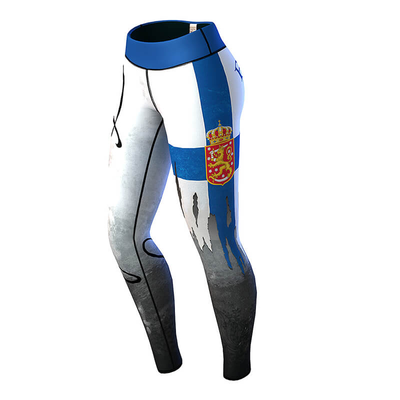 Finland Nation Leggings, white/blue, Anarchy