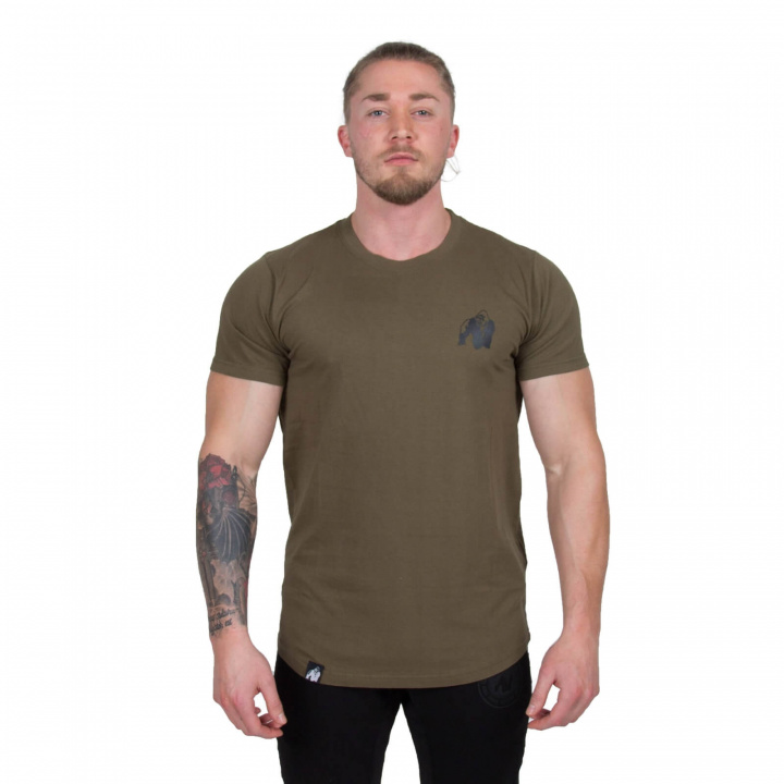 Sjekke Bodega T-Shirt, army green, Gorilla Wear hos SportGymButikken.no
