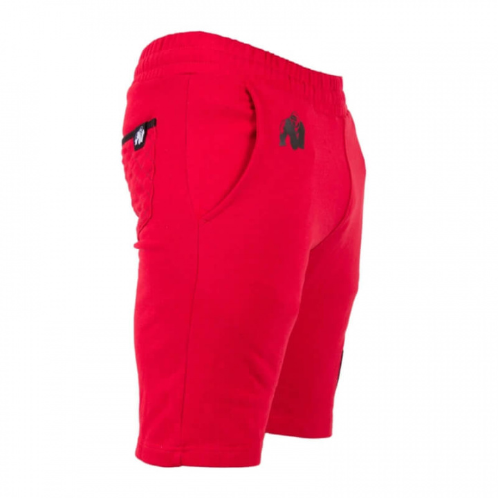 Sjekke Los Angeles Sweat Shorts, red, Gorilla Wear hos SportGymButikken.no