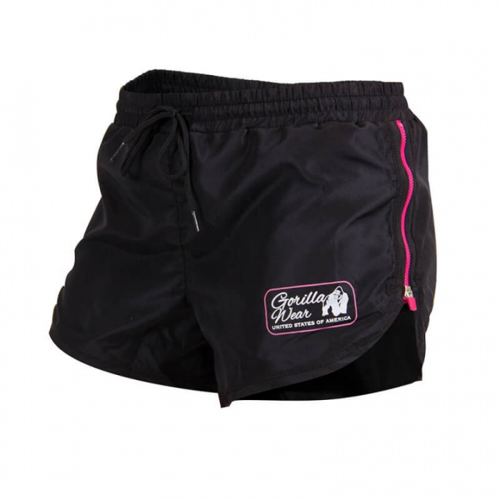 Sjekke New Mexico Cardio Shorts, black/pink, Gorilla Wear hos SportGymButikken.n